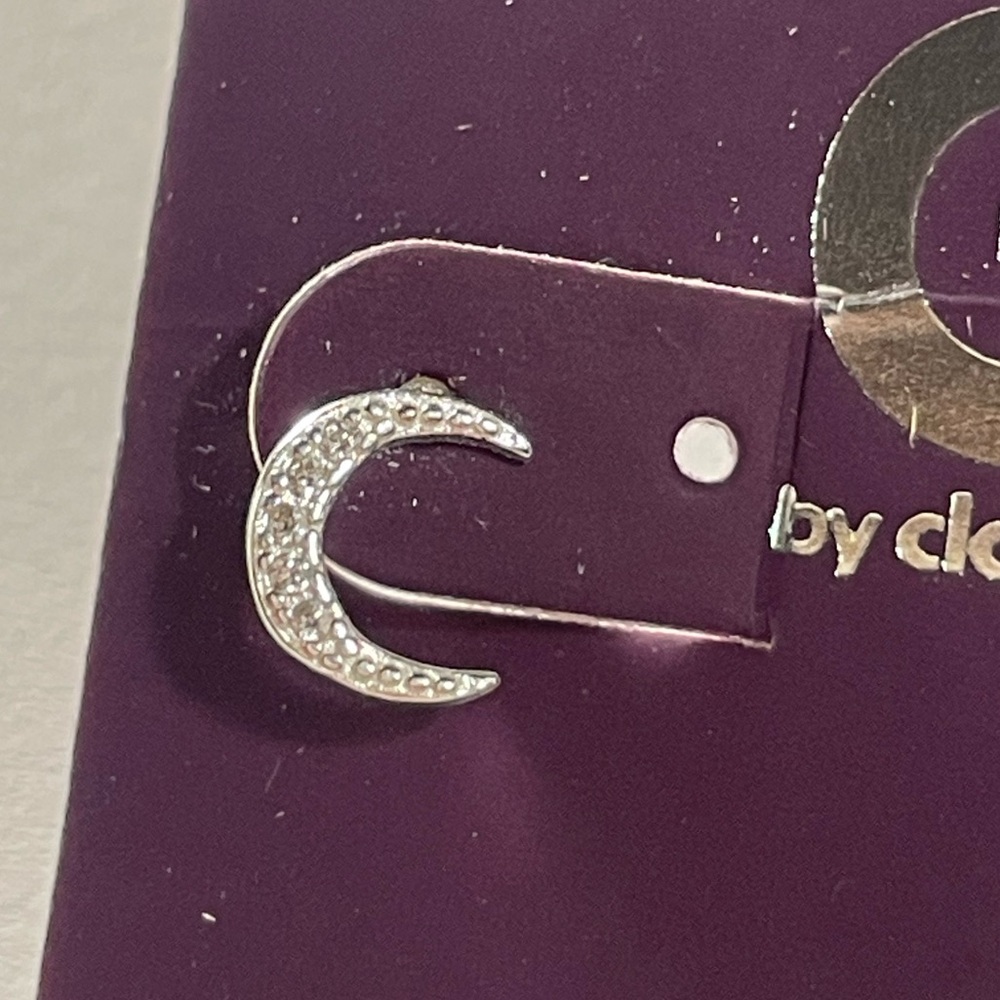 Sterling Silver Crescent Moon Studs C Luxe Hypoallergenic - tarnish free